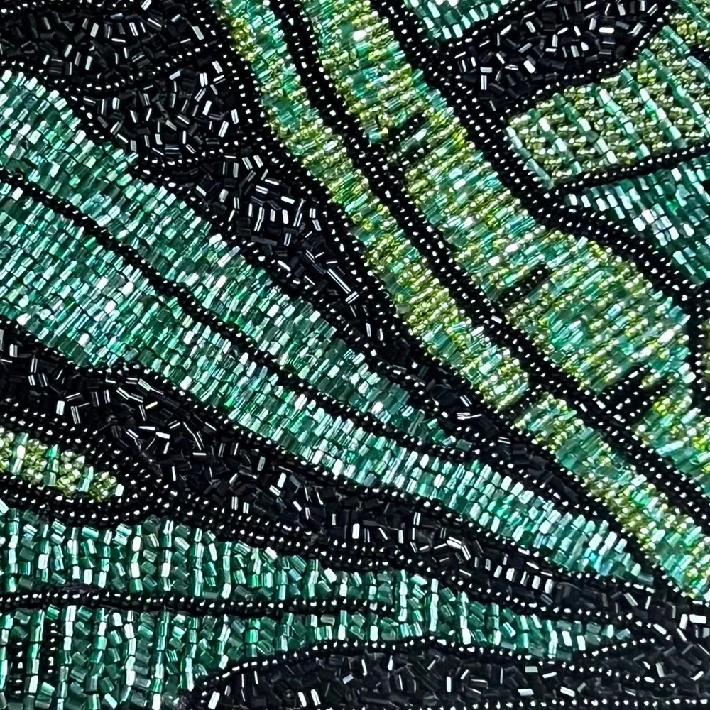 🌺🎉HP🎉🌺 NWOT Staud Beaded Tommy Shoulder Bag Green Palms  🌟 Rare Find 🌟 - Picture 6 of 16